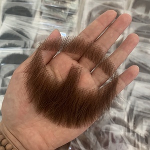 Human Hair <strong>Fake</strong> Beards Naturally Invisible False Beards Party <strong>Fake</strong> Beard <strong>Moustache</strong> for Movie Makeup - Product Image 6