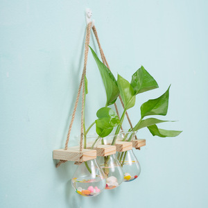 <span class=keywords><strong>Vase</strong></span> en verre transparent suspendu en <span class=keywords><strong>bois</strong></span>, <span class=keywords><strong>vase</strong></span> <span class=keywords><strong>mural</strong></span> hydroponique rétro créatif, décoration de salon, ornements, <span class=keywords><strong>vase</strong></span> <span class=keywords><strong>mural</strong></span> en verre - Product Image 3