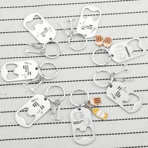 Porte-clés ouvre-bouteille en acier inoxydable, gravure personnalisée, cadeau DIY pour petit ami, cadeau promotionnel pour la fête des pères - Product Image 1