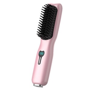 Hair Straightener Comb Wireless Portable Tourmaline Ceramic All Hair Types 3.7V Lithium Battery Mini Cordless Styler - Product Image 1