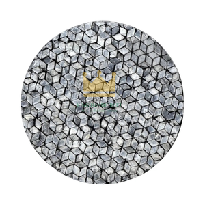 Mesa auxiliar hecha a mano con acento de nácar con diseño tradicional de incrustaciones florales para decoración del hogar OEM - Product Image 2