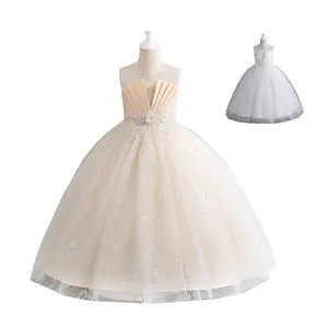 बच्चे शादी की पोशाक लड़कियों के लिए सुंदर फूल राजकुमारी लंबी का गाउन बच्ची क्रिसमस पोशाक vestidos इन्फेंटिल आकार 6 12 14 साल