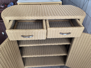 Yoshen <span class=keywords><strong>armoire</strong></span> à serviettes en plastique mobile <span class=keywords><strong>résine</strong></span> résistante à l'eau serviette de scrutin extérieure Caddy hôtel piscine stockage serviette valets - Product Image 5