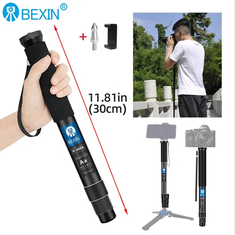 BEXIN professional Lightweight flexible portable pocket dslr camera phone mobile holder selfie stick mini monopod support stand