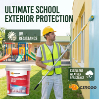 Peinture murale extérieure au latex 18L, résistante aux UV, anti-alcali, anti-moisissure, imperméable, peinture à l'émulsion pour la maison, l'école, l'hôpital, l'usine