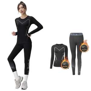Зимний спортивный костюм для мужчин: велюровая быстросохнущая одежда, термобелье, высокоэластичные облегающие тренировочные штаны для фитнеса - Product Image 5