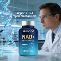 Capsules liposomales de NAD et de resvératrol en marque privée OEM, antioxydant, booster d'énergie, améliore les niveaux de NAD+, complément alimentaire à base de plantes pour adultes