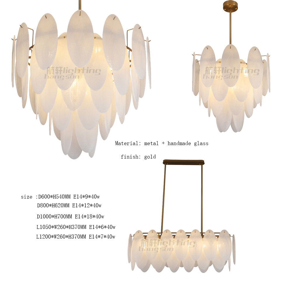 2022 round indoor luxury pendant light hanging lights nordic modern white handmade glass chandeliers for home