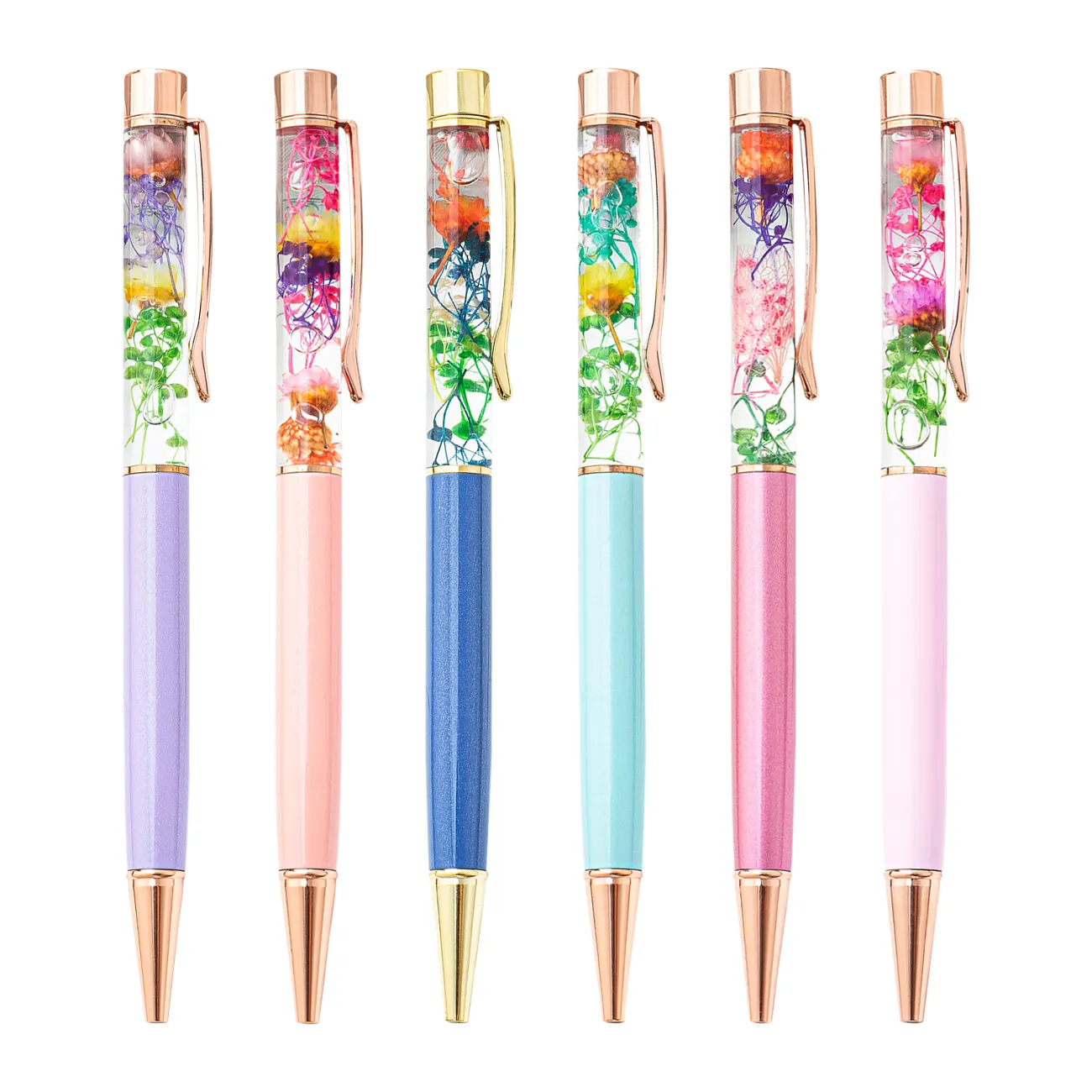 Yanhua Schoolbenodigdheden Briefpapier Folie Olie Vloeibare Bal Kawaii Pen Creatieve Bloem Custom Leuke Pen Crystal Kleurrijke Balpen