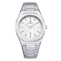 Montre de luxe pour homme HOURLY de haute qualité, en acier inoxydable plaqué bleu, octogonale, décontractée et élégante