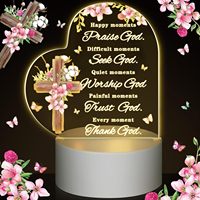 Noël acrylique veilleuse cadeau chrétien inspirant religieux LED veilleuse Bible verset décor pour église de mariage