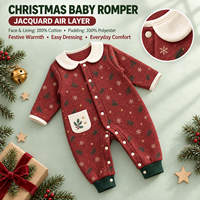 Combinaison pour bébé de Noël, hiver, épaisse, en coton doux, fermeture à boutons extérieurs, écologique, certifiée CPC, matériau sûr, unisexe, fabriquée en usine