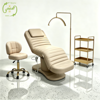 Lit de beauté électrique à 3 moteurs, réglable en hauteur, inclinable, pour les soins du visage, les massages, les tatouages de cils, les salons d'esthétique et les cliniques