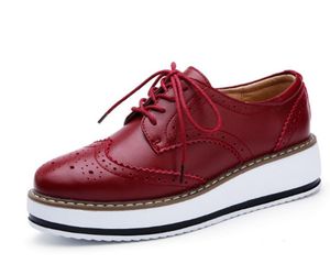 Zapatos con cordones de cuero de vaca de alta calidad para <span class=keywords><strong>mujer</strong></span>, zapatos de vestir a la moda con plataforma y zapatos Oxford para <span class=keywords><strong>mujer</strong></span>, nuevos estilos - Product Image 6