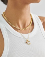 Collier pendentif initial et pierre de naissance en argent sterling 925, bijoux fins Milskye pour femmes