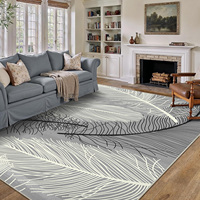 Tapis de chambre abstrait en polyester, fabriqué à la machine, lavable en machine, avec envers antidérapant en TPR, adapté aux animaux domestiques, tapis de sol rembourré à poils ras