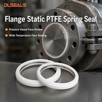 Dlseals Sello de resorte de PTFE para sellado estático de cara, apto para amplio rango de temperatura, tamaño personalizado OEM para brida de recipiente a presión industrial