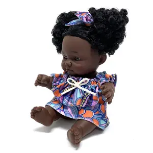 7in for Kids Aged 2 3 4 5 6 7 Years Fashion Play Doll Reborn Baby Toy Doll - Life Size Soft Afro hair beautiful black girl dolls