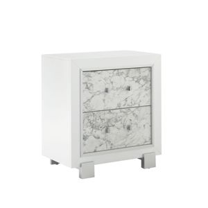 DB SKYE MARBRE BLANC SMART MODERNE CHEVET Meubles de chambre à coucher en bois massif pour salle à manger et chambre à coucher pour appartement - Product Image 3