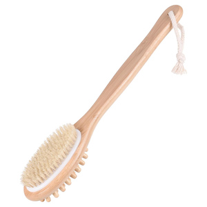 Brosse exfoliante en sisal 100 % naturelle et végane, manche en bambou, pour douche et bain à sec, vente en gros usine - Product Image 1