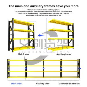 Sistema de Estanterías de Almacenamiento Apilables Industriales para Almacén, Estantes de Acero de Alta Resistencia Sin Tornillos, Ajustables con Capacidad de Carga de 500kg por Nivel - Product Image 2