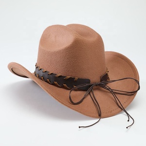 Sombrero Vaquero de Fieltro Personalizado al por Mayor para Hombre y Mujer, Gorra Fedora de Fieltro con Decoración de Cinturón, Estilo Europeo Americano de Moda - Product Image 4
