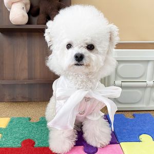 Chemise blanche gaufrée Moonlight pour animaux de compagnie, vêtements pour chiens et chats, pour Maltese, Bichon Frise, Pomeranian, toutes saisons, élégante et décorative - Product Image 4