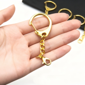 Kit de matériel de bricolage pour porte-clés : fermoirs mousquetons dorés, attaches D-snap, anneaux porte-clés avec anneaux de jonction et chaînes - Product Image 5