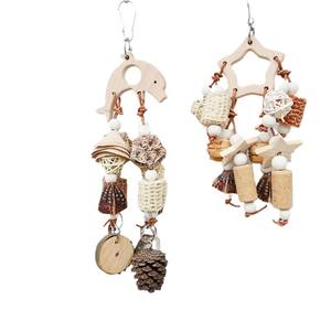 ของเล่นนกแก้วทำจากไม้ธรรมชาติเป็นมิตรกับสิ่งแวดล้อมสำหรับกรงนกรูปกรวยข้าวโพดจุกไม้สำหรับกัด - Product Image 5