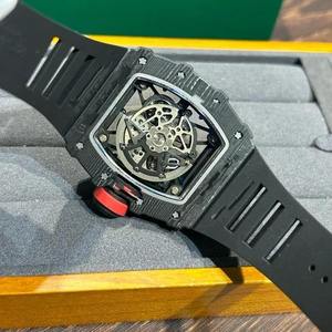 Reloj Automático de Lujo con Esfera Esqueleto y Tourbillon, Estilo RM 055, Caja de Titanio, con Alarma, Unisex, Correa de Goma de 20 mm - Product Image 5
