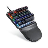 Motospeed K27 con cable RGB Arco Iris retroiluminación teclado para juegos interruptores mecánicos Multimedia una mano Mini teclados portátiles