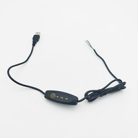 Lampu LED peredupan PWM satu tombol, kipas pendingin frekuensi rendah, garis kontrol USB untuk ponsel 5V 5A kompatibel dengan kabel USB