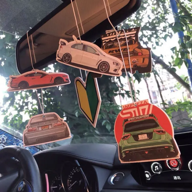 Customized promotional car shaped hanging paper car air freshener