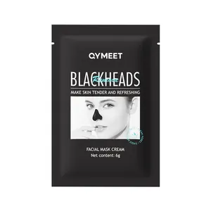 Маска для удаления черных точек QYMEET с бамбуковым углем, маска для очистки пор, удаления черных точек на носу, черная грязевая маска для лица