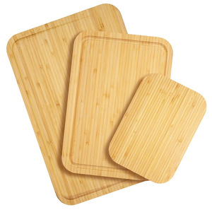 Bamboo Cutting Board Set 3-Piece Rectangle Solid <b>Wood</b> Chopping <b>Blocks</b> For Vegetables And Cooked Food - Product Image 1