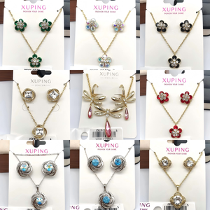 Ensemble de bijoux papillon XUPING <span class=keywords><strong>JINGJING</strong></span>, collier et boucles d'oreilles plaqués or, bijoux tendance pour femmes, vente en gros de bijoux - Product Image 3