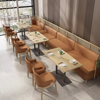 Canapé d'angle pour restaurant, restaurant de thé, commercial, en bois massif, rotin, cuir véritable, banc d'angle en forme de U, sièges en bois massif