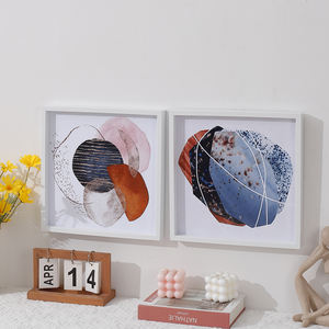 Marco de <span class=keywords><strong>Fotos</strong></span> de Madera - Bloque de Color Abstracto, Arte Pequeño, Moderno y Simple, Cuadros para Colgar en el Hogar, Murales Cuadrados para Sala de Estar - Product Image 4