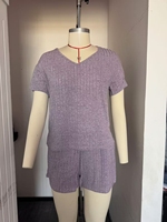 Ensemble haut et short en dentelle de couleur unie pour femmes, style streetwear, 100% coton, écologique, décontracté, tenue d'été en deux pièces