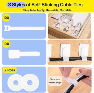 Gran oferta, Kit de gestión de cables, organizador Flexible para accesorios de cableado en la pared, plástico para <span class=keywords><strong>TV</strong></span> Material, oficina, electrónica para el hogar - Product Image 4