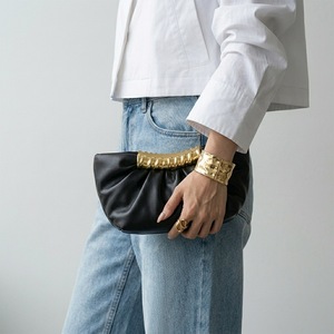 Pochette de soirée haut de gamme plissée en PU et polyester, style nuage, vintage <span class=keywords><strong>français</strong></span>, personnalisable, polyvalente, sac <span class=keywords><strong>à</strong></span> main et bandoulière pour femme - Product Image 6