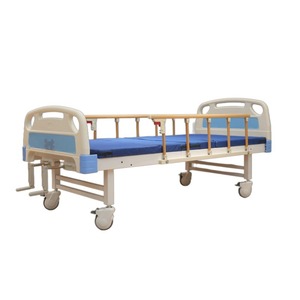 Medical Nursing <b>Bed</b> CM-MHB-02 Manual Single <b>Double</b> Rocking Home Hospital Use Steel Structure White Color - Product Image 1