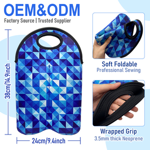 <span class=keywords><strong>Bolsa</strong></span> de Vino Personalizada para 2 Botellas, Funda Enfriadora de Vino con Marca Personalizada, <span class=keywords><strong>Bolsa</strong></span> de Transporte para Vino, Funda Enfriadora de Regalo - Product Image 3