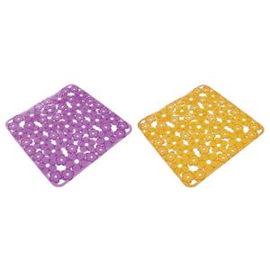 Lot de 10 tapis de protection pour évier, motif de fleurs violettes et jaunes, pour la protection et l'organisation de l'évier - Product Image 1
