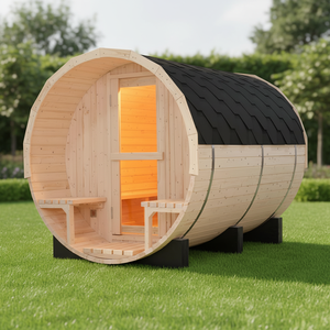 Sauna de Barril de Pino para 4-6 Personas: Sumérgete en la Naturaleza con una Escapada de Spa al Aire Libre en el Patio Trasero - Product Image 1