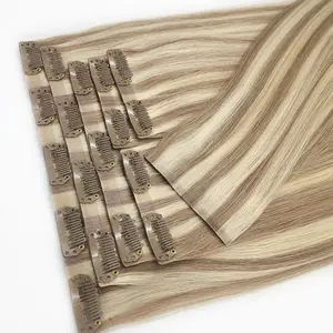 Cheap Hair Vendors Double Drawn 100% Remy Human Hair High Quality Seamless PU Clip In Human Hair Extensions