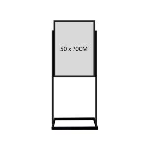 Support de sol publicitaire en métal B1 50*70cm, présentoir de menu, cadre coulissant argent/noir anti-vent <span class=keywords><strong>pour</strong></span> support de sol - Product Image 4