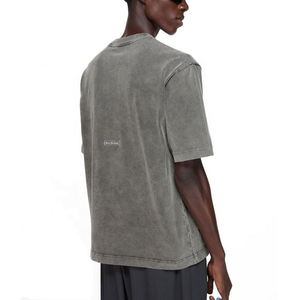 เสื้อยืดคอกลมผ้าฝ้ายสำหรับผู้ชายซักกรดลายวินเทจผ้าถักสำหรับ100% - Product Image 2