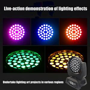 Projecteur LED 4-en-1 avec lentille, 36 LED, faisceau zoom, contrôle DMX512/sonore pour salles de mariage et de réception - Product Image 4