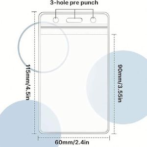 Porte-cartes souple en PVC imperméable Holywish X418, transparent, 3x4, pour badge d'identification - Product Image 3